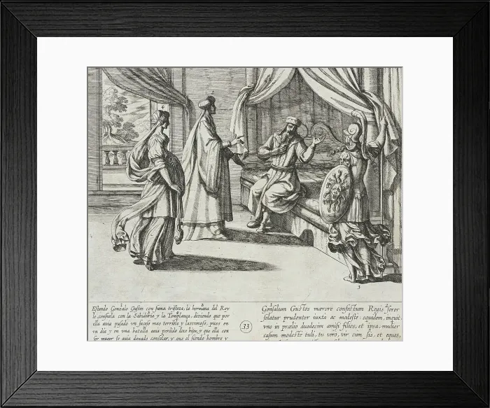 Framed Print : The Sister of Almanzor Consoles Gonzalo Gustos, 1612. Creator: Antonio Tempesta Framed Print : The Sister of Almanzor Consoles Gonzalo Gustos, 1612. Creator: Antonio Tempesta
