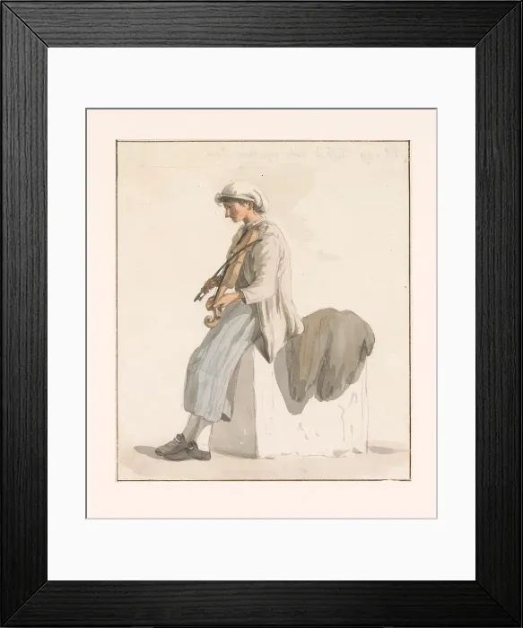Framed Print : Son of Captain Erié with violin, 1778. Creator: Louis Ducros Framed Print : Son of Captain Erié with violin, 1778. Creator: Louis Ducros