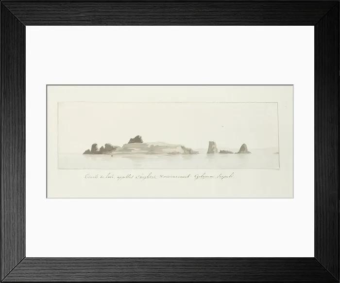 Framed Print : Faraglioni rocks off the Capri coast, 1778. Creator: Louis Ducros Framed Print : Faraglioni rocks off the Capri coast, 1778. Creator: Louis Ducros