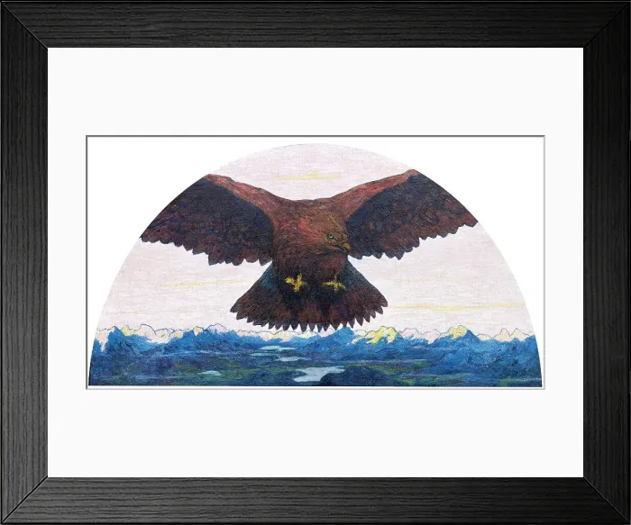 Framed Print : Eagle with Engadine landscape, 1898. Creator: Giacometti, Giovanni (1868-1933) Framed Print : Eagle with Engadine landscape, 1898. Creator: Giacometti, Giovanni (1868-1933)
