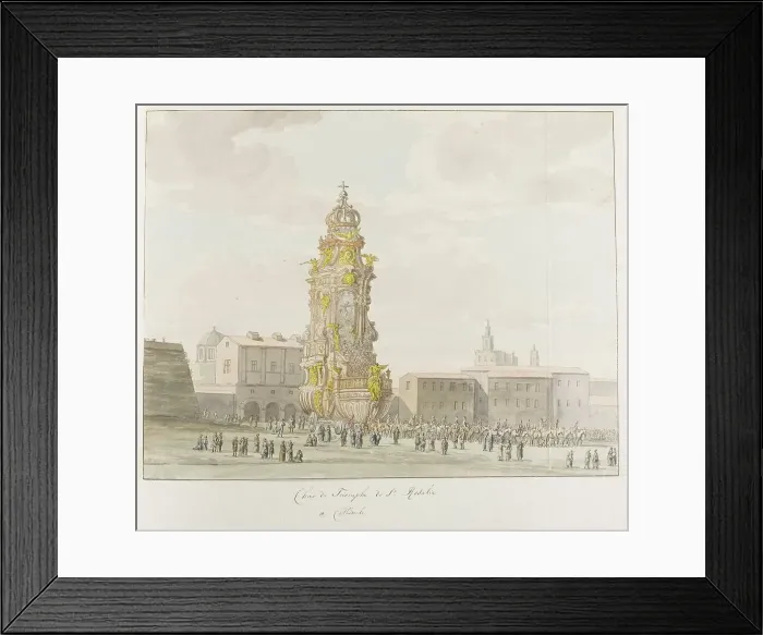 Framed Print : Triumphal chariot for Santa Rosalia, 1778. Creator: Louis Ducros Framed Print : Triumphal chariot for Santa Rosalia, 1778. Creator: Louis Ducros