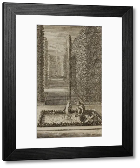 Framed Print : Le Dauphin et le singe, 1677. Creator: Sebastien Le Clerc Framed Print : Le Dauphin et le singe, 1677. Creator: Sebastien Le Clerc