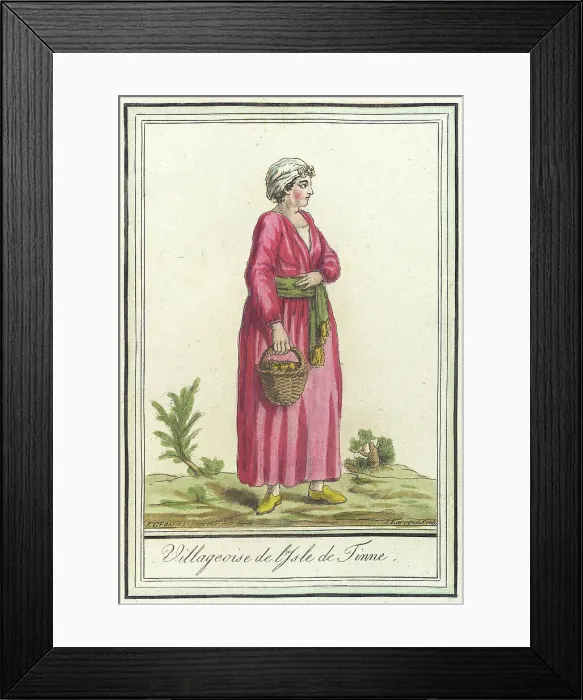 Framed Print : Costumes de Différents Pays, Villageoise de l'Isle de Tinne, c1797. Creators: Jacques Grasset de Saint-Sauveur, LF Labrousse Framed Print : Costumes de Différents Pays, Villageoise de l'Isle de Tinne, c1797. Creators: Jacques Grasset de Saint-Sauveur, LF Labrousse