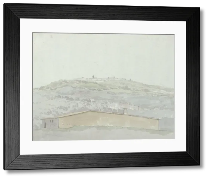 Framed Print : View of Montefusco, 1778. Creator: Louis Ducros Framed Print : View of Montefusco, 1778. Creator: Louis Ducros