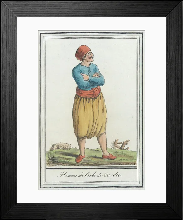 Framed Print : Costumes de Différents Pays, Homme de l'Isle de Candie, c1797. Creators: Jacques Grasset de Saint-Sauveur, LF Labrousse Framed Print : Costumes de Différents Pays, Homme de l'Isle de Candie, c1797. Creators: Jacques Grasset de Saint-Sauveur, LF Labrousse