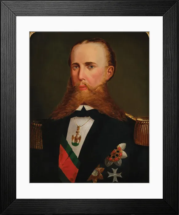 Framed Print : Emperor Maximilian of Mexico in naval uniform, ca 1865. Creator: Anonymous