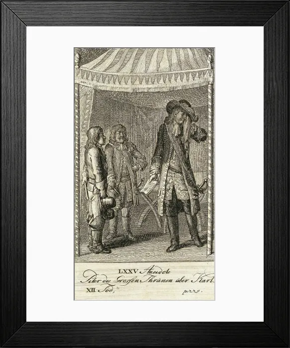 Framed Print : Original Anecdotes of Peter the Great, 1789. Creator: Daniel Nikolaus Chodowiecki