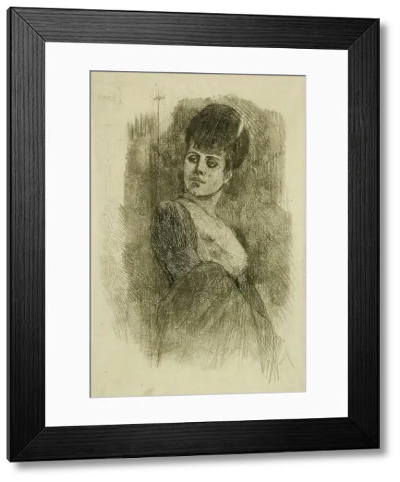 Framed Print : Passé minuit, c1875. Creator: Félicien Rops Framed Print : Passé minuit, c1875. Creator: Félicien Rops