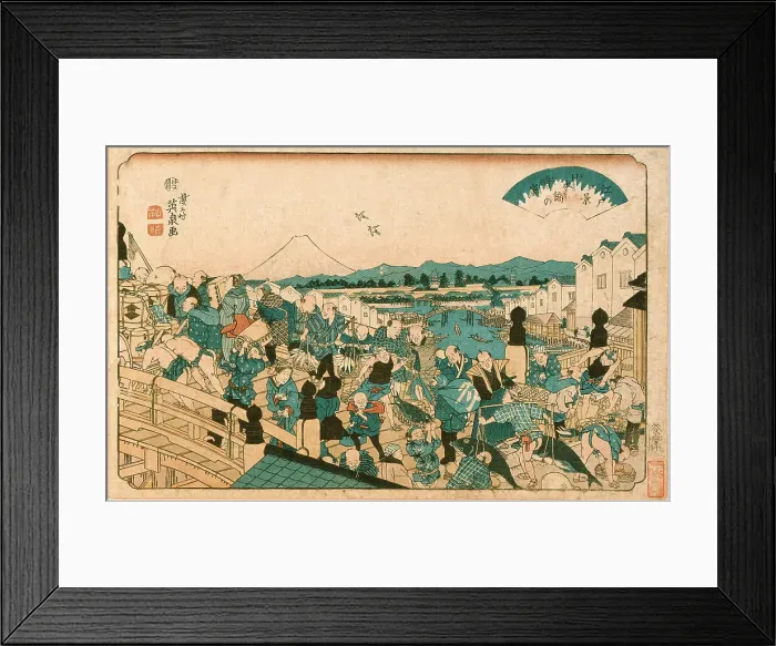 Framed Print : Clearing Weather on Nihonbashi Bridge, c1846. Creator: Ikeda Eisen Framed Print : Clearing Weather on Nihonbashi Bridge, c1846. Creator: Ikeda Eisen