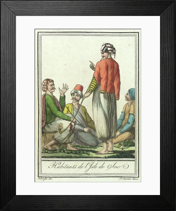 Framed Print : Costumes de Différents Pays, Habitants de l'Isle de Scio, c1797. Creators: Jacques Grasset de Saint-Sauveur, LF Labrousse Framed Print : Costumes de Différents Pays, Habitants de l'Isle de Scio, c1797. Creators: Jacques Grasset de Saint-Sauveur, LF Labrousse