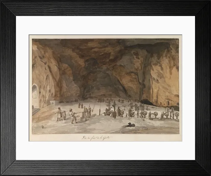 Framed Print : Interior of cave of Santa Maria Capella, 1778. Creator: Louis Ducros Framed Print : Interior of cave of Santa Maria Capella, 1778. Creator: Louis Ducros