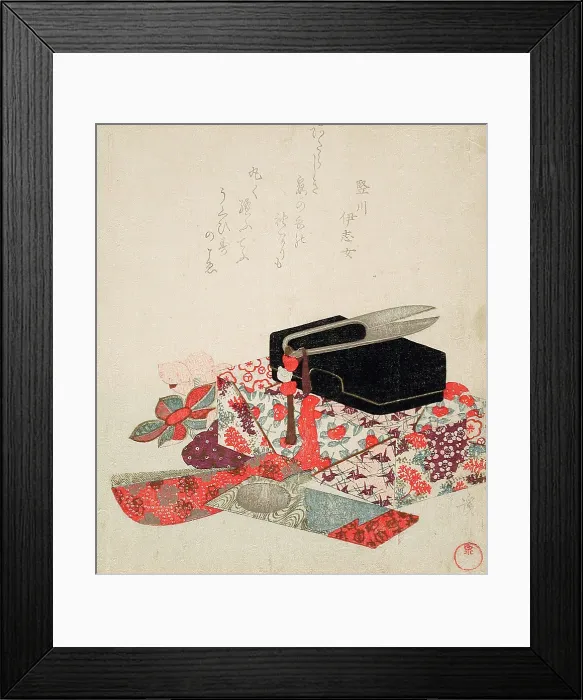 Framed Print : Still Life with Origami, 1820s-30s Creator: Ikeda Eisen Framed Print : Still Life with Origami, 1820s-30s Creator: Ikeda Eisen