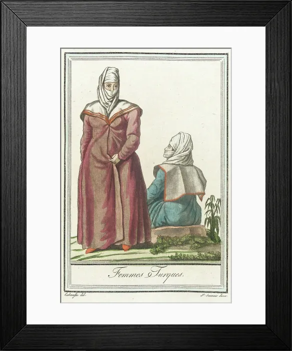 Framed Print : Costumes de Différents Pays, Femmes Turques, c1797. Creators: Jacques Grasset de Saint-Sauveur, LF Labrousse Framed Print : Costumes de Différents Pays, Femmes Turques, c1797. Creators: Jacques Grasset de Saint-Sauveur, LF Labrousse