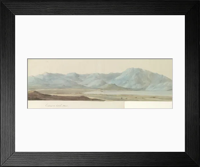 Framed Print : Surroundings of a castle on a lake, 1778. Creator: Louis Ducros Framed Print : Surroundings of a castle on a lake, 1778. Creator: Louis Ducros