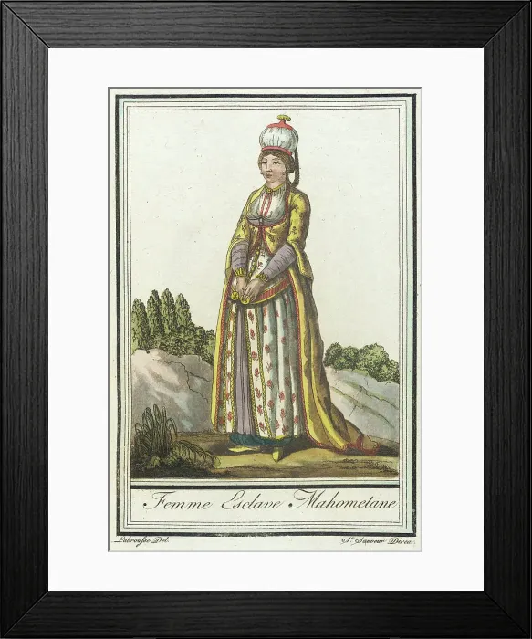 Framed Print : Costumes de Différents Pays, Femme Esclave Mahometane, c1797. Creators: Jacques Grasset de Saint-Sauveur, LF Labrousse Framed Print : Costumes de Différents Pays, Femme Esclave Mahometane, c1797. Creators: Jacques Grasset de Saint-Sauveur, LF Labrousse