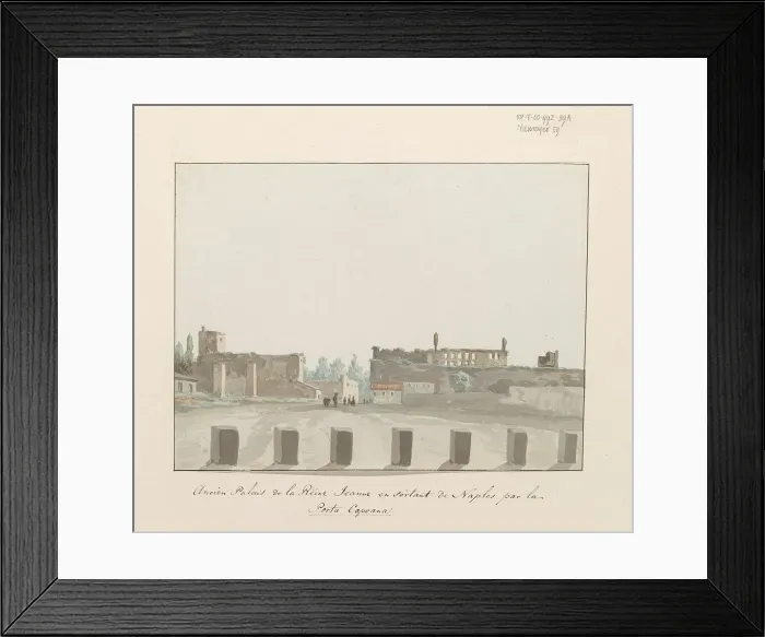 Framed Print : Ancient Palace of Queen Jeanne when leaving Naples through the Porta Capuana, 1778. Creator: Louis Ducros Framed Print : Ancient Palace of Queen Jeanne when leaving Naples through the Porta Capuana, 1778. Creator: Louis Ducros