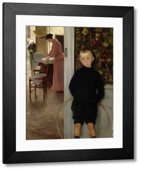 Framed Print : Enfant et femme dans un intérieur, c.1890. Creator: Mathey, Paul (1844-1929) Framed Print : Enfant et femme dans un intérieur, c.1890. Creator: Mathey, Paul (1844-1929)