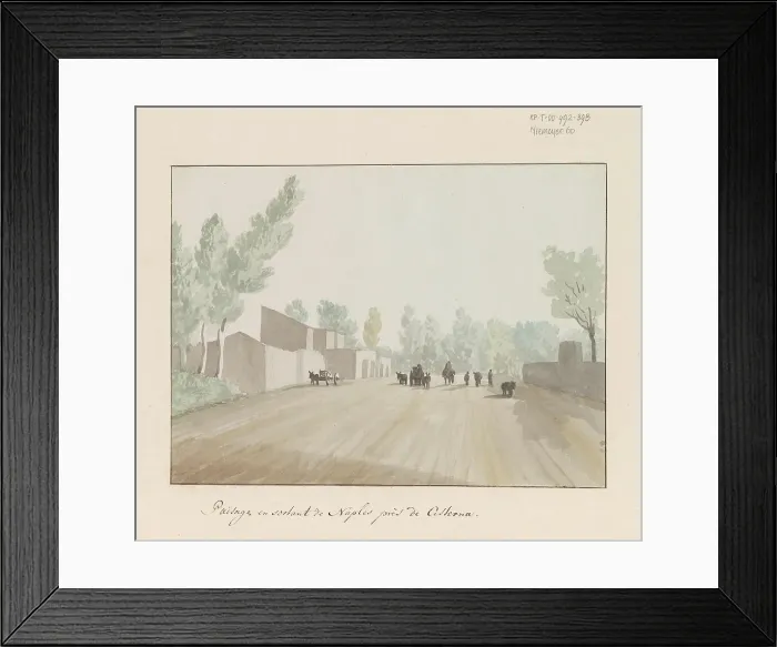 Framed Print : Street scene when leaving Naples at Cisterna, 1778. Creator: Louis Ducros Framed Print : Street scene when leaving Naples at Cisterna, 1778. Creator: Louis Ducros
