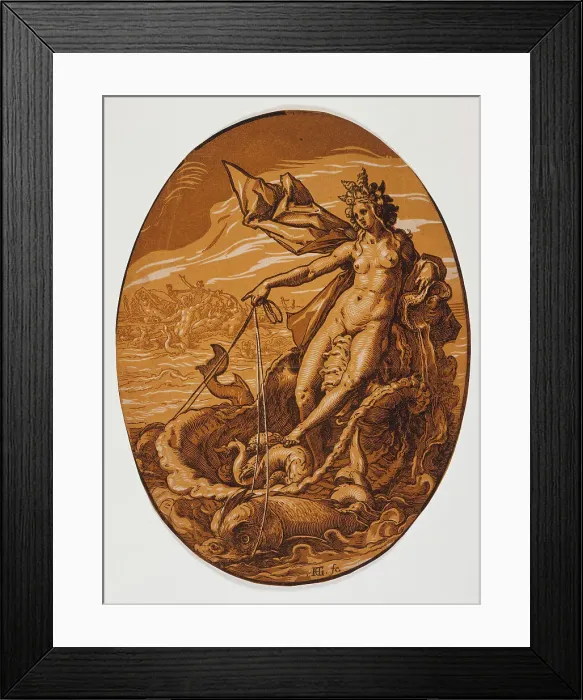Framed Print : Amphitrite, Late 1580s. Creator: Hendrik Goltzius Framed Print : Amphitrite, Late 1580s. Creator: Hendrik Goltzius