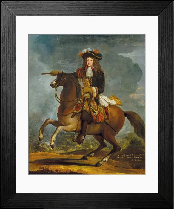Framed Print : Equestrian portrait of François Emmanuel de Bonne de Créquy (1596-1677). Creator: Meulen, Adam Frans, van der (1632-1690)