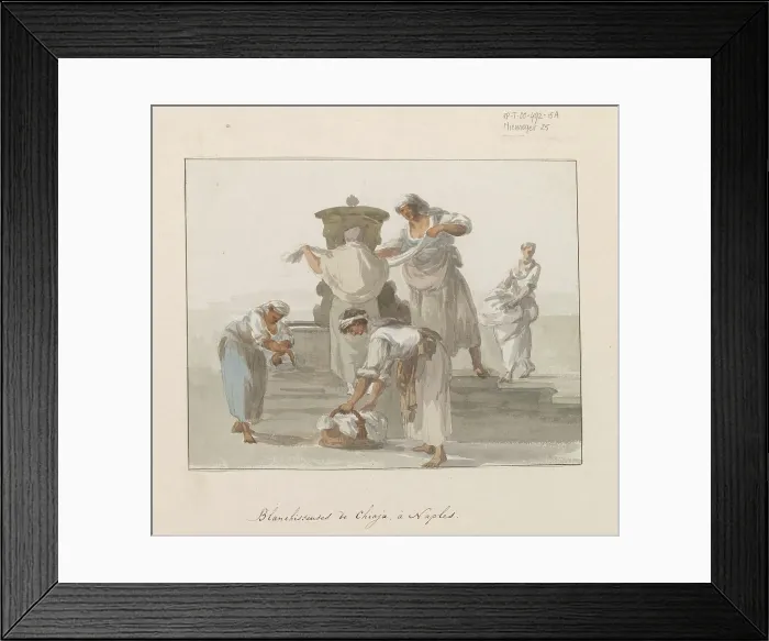 Framed Print : Washerwomen of Chiaja in Naples, 1778. Creator: Louis Ducros Framed Print : Washerwomen of Chiaja in Naples, 1778. Creator: Louis Ducros