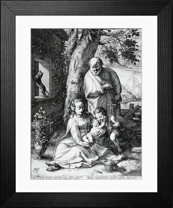 Framed Print : The Holy Family with Saint John the Baptist, c1593. Creator: Hendrik Goltzius Framed Print : The Holy Family with Saint John the Baptist, c1593. Creator: Hendrik Goltzius