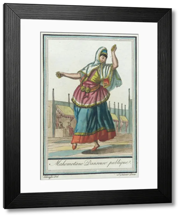 Framed Print : Costumes de Différents Pays, Mahometane Danseuse Publique, c1797. Creators: Jacques Grasset de Saint-Sauveur, LF Labrousse Framed Print : Costumes de Différents Pays, Mahometane Danseuse Publique, c1797. Creators: Jacques Grasset de Saint-Sauveur, LF Labrousse
