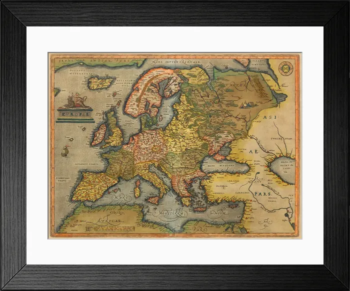 Framed Print : Europae. From Theatrum Orbis Terrarum, 1572. Creator: Ortelius, Abraham (1527-1598) Framed Print : Europae. From Theatrum Orbis Terrarum, 1572. Creator: Ortelius, Abraham (1527-1598)