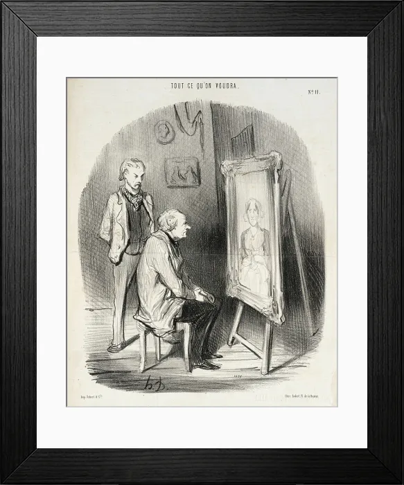 Framed Print : Oui c'est bien feu ma femme!...seulement je trouve que vous l'avez trop flattée!... 1847. Creator: Honore Daumier Framed Print : Oui c'est bien feu ma femme!...seulement je trouve que vous l'avez trop flattée!... 1847. Creator: Honore Daumier