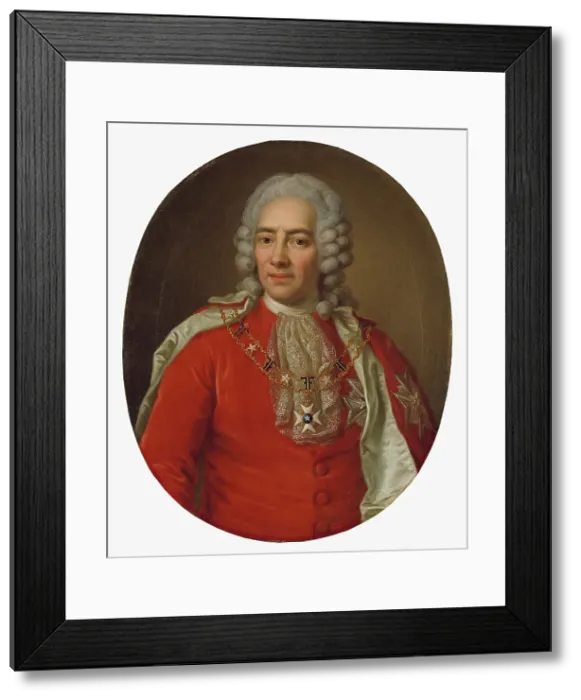 Framed Print : Nils Esbjörnsson Reuterholm, 1676-1756, married to Hedvig Sofia von Leopold, 1780. Creator: Ulrika Fredrika Pasch Framed Print : Nils Esbjörnsson Reuterholm, 1676-1756, married to Hedvig Sofia von Leopold, 1780. Creator: Ulrika Fredrika Pasch