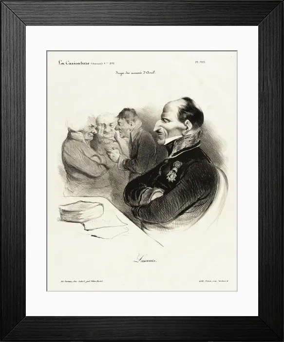 Framed Print : Baron de Lascours, 1835. Creator: Honore Daumier Framed Print : Baron de Lascours, 1835. Creator: Honore Daumier