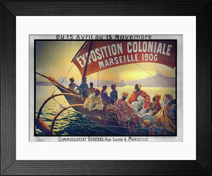 Framed Print : Exposition coloniale, Marseille, 1906. Creator: Dellepiane, David (1866-1932) Framed Print : Exposition coloniale, Marseille, 1906. Creator: Dellepiane, David (1866-1932)