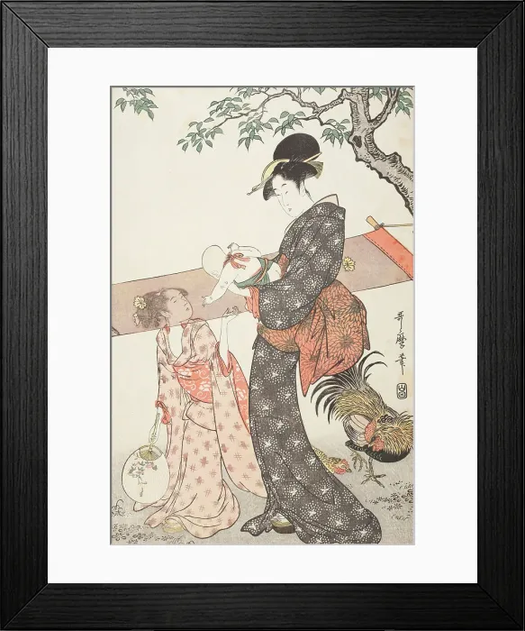 Framed Print : Women Stretching Silk (image 2 of 3), between circa 1797 and circa 1798. Creator: Kitagawa Utamaro Framed Print : Women Stretching Silk (image 2 of 3), between circa 1797 and circa 1798. Creator: Kitagawa Utamaro