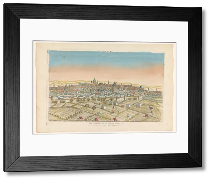 Framed Print : View of the city of Rome, 1759-c.1796. Creators: Louis-Joseph Mondhare, Anon Framed Print : View of the city of Rome, 1759-c.1796. Creators: Louis-Joseph Mondhare, Anon