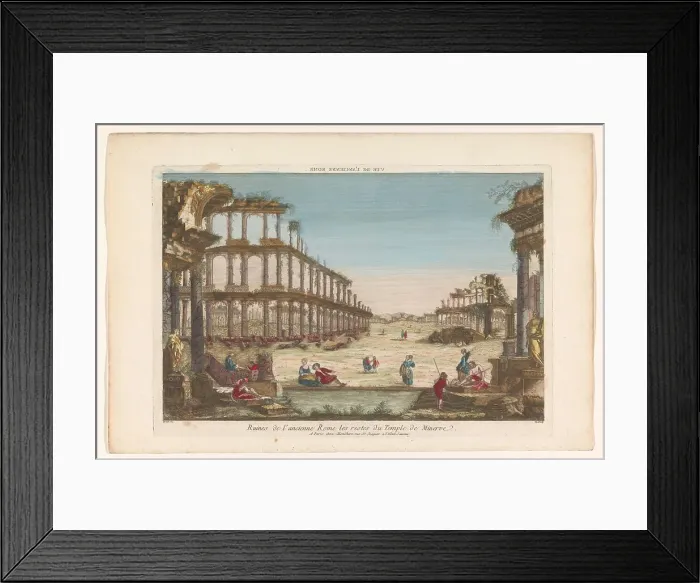 Framed Print : View of the ruins of the temple of Minerva in Rome, 1759-c.1796. Creators: Louis-Joseph Mondhare, Groux Framed Print : View of the ruins of the temple of Minerva in Rome, 1759-c.1796. Creators: Louis-Joseph Mondhare, Groux