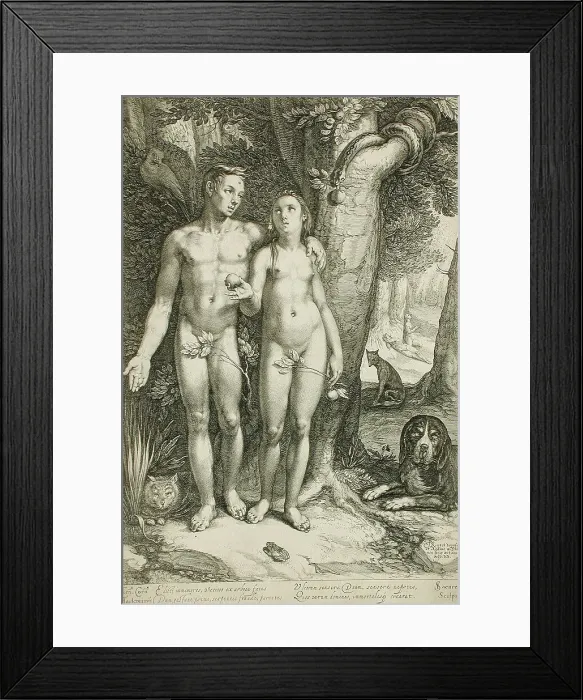 Framed Print : The Temptation, 1605. Creator: Jan Saenredam Framed Print : The Temptation, 1605. Creator: Jan Saenredam