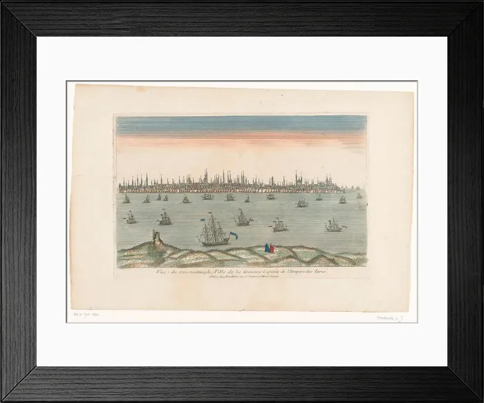 Framed Print : View of the city of Constantinople, 1759-c.1796. Creators: Louis-Joseph Mondhare, Anon Framed Print : View of the city of Constantinople, 1759-c.1796. Creators: Louis-Joseph Mondhare, Anon
