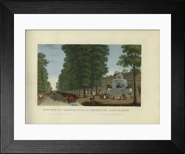 Framed Print : Fontaine ou château d'eau au boulevart Saint-Martin, 1817-1824. Creator: Courvoisier-Voisin, Henri (1757-1830) Framed Print : Fontaine ou château d'eau au boulevart Saint-Martin, 1817-1824. Creator: Courvoisier-Voisin, Henri (1757-1830)