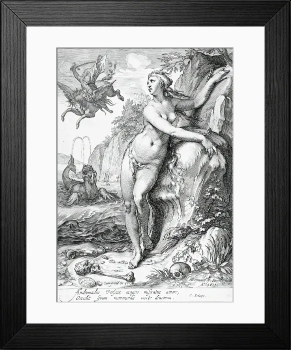 Framed Print : Andromeda, 1601. Creator: Jan Saenredam Framed Print : Andromeda, 1601. Creator: Jan Saenredam