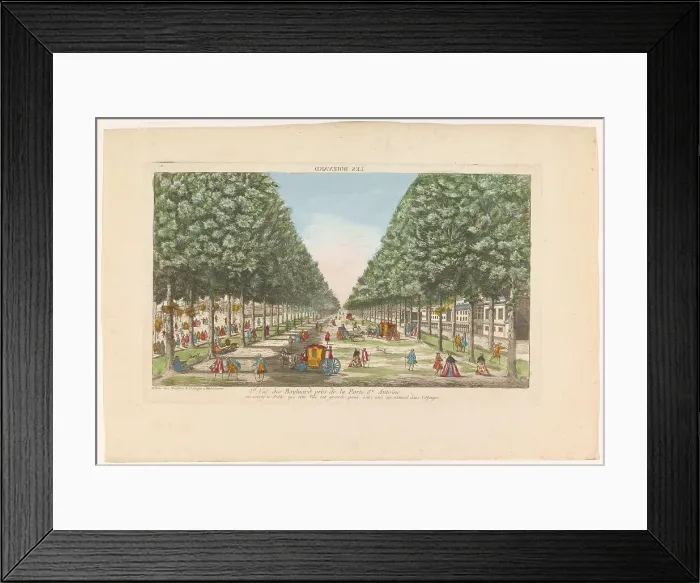 Framed Print : View of a boulevard in Paris seen from the Porte Saint-Antoine, 1759-c.1796. Creators: Louis-Joseph Mondhare, Anon Framed Print : View of a boulevard in Paris seen from the Porte Saint-Antoine, 1759-c.1796. Creators: Louis-Joseph Mondhare, Anon