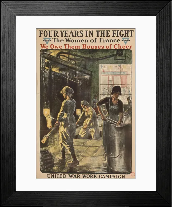 Framed Print : Four years in the fight - the women of France, 1918. Creator: Jonas, Lucien Hector (1880-1947) Framed Print : Four years in the fight - the women of France, 1918. Creator: Jonas, Lucien Hector (1880-1947)