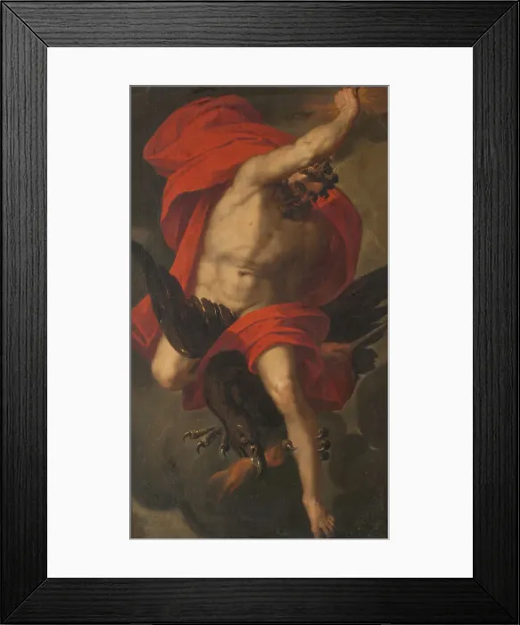 Framed Print : Jove with an Eagle and Lightning, 17th century. Creator: Unknown Framed Print : Jove with an Eagle and Lightning, 17th century. Creator: Unknown