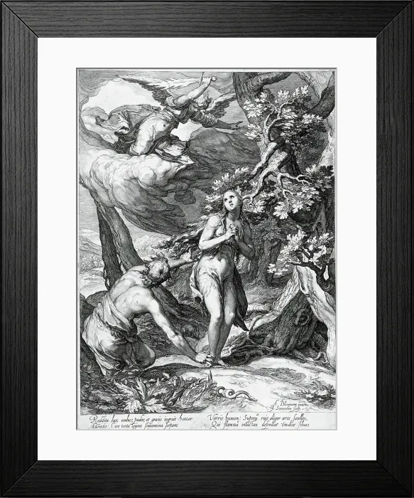Framed Print : The Expulsion of Adam and Eve from Paradise, c1604. Creator: Jan Saenredam Framed Print : The Expulsion of Adam and Eve from Paradise, c1604. Creator: Jan Saenredam