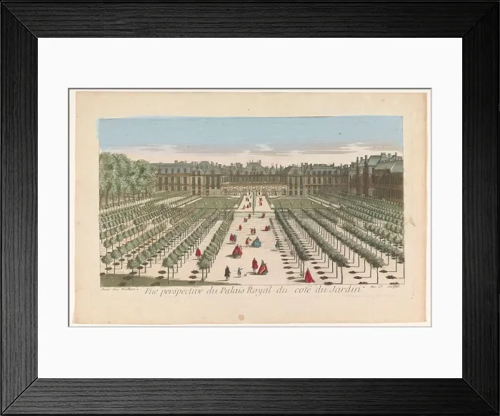 Framed Print : View of a royal palace seen from the garden, 1759-c.1796. Creators: Louis-Joseph Mondhare, Anon Framed Print : View of a royal palace seen from the garden, 1759-c.1796. Creators: Louis-Joseph Mondhare, Anon