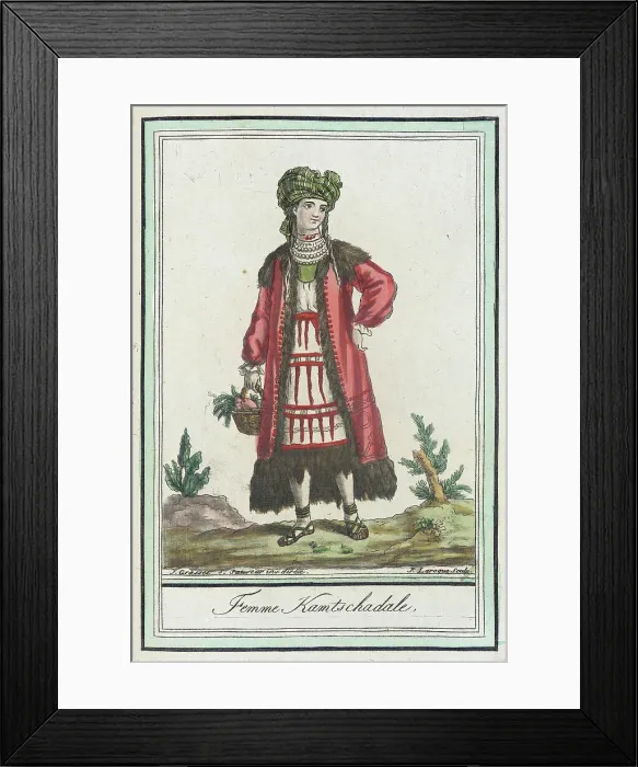 Framed Print : Costumes de Différents Pays, Femme Kamtschadale, c1797. Creators: Jacques Grasset de Saint-Sauveur, LF Labrousse Framed Print : Costumes de Différents Pays, Femme Kamtschadale, c1797. Creators: Jacques Grasset de Saint-Sauveur, LF Labrousse