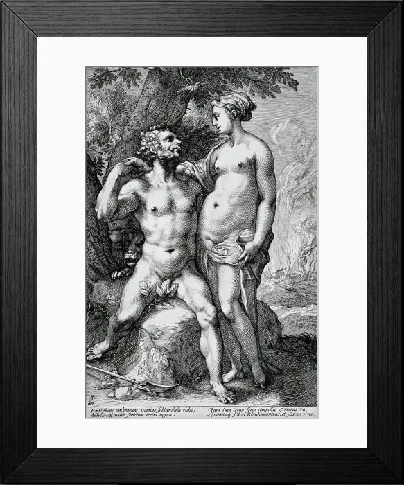 Framed Print : Pluto and Proserpina, between circa 1593 and circa 1594. Creator: Jan Saenredam Framed Print : Pluto and Proserpina, between circa 1593 and circa 1594. Creator: Jan Saenredam