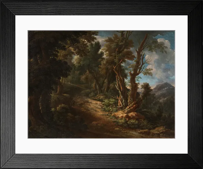 Framed Print : Landscape with a Road through a Forest, c17th century. Creator: Unknown Framed Print : Landscape with a Road through a Forest, c17th century. Creator: Unknown