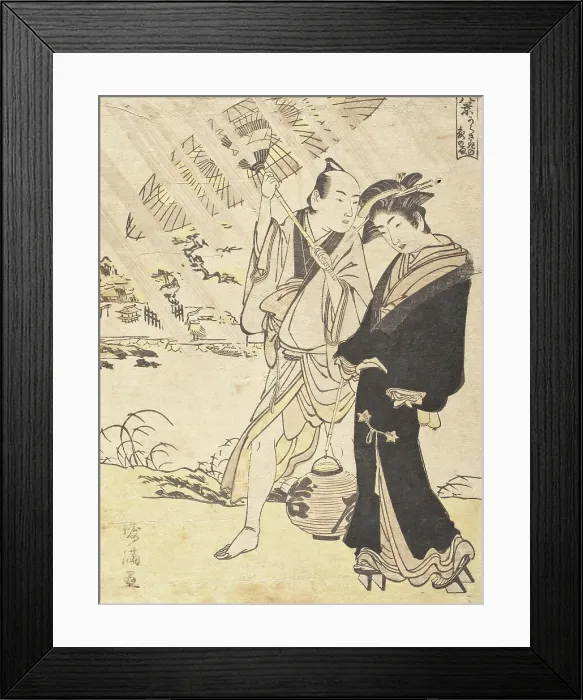 Framed Print : Night Rain Karasaki (image 2 of 2), Early 1780s. Creator: Kubo Shunman Framed Print : Night Rain Karasaki (image 2 of 2), Early 1780s. Creator: Kubo Shunman