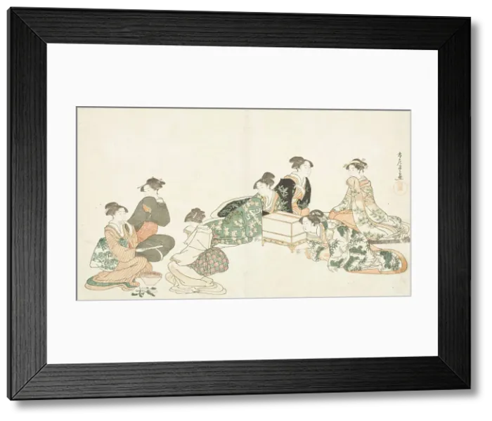 Framed Print : Image from album of poetry Haru no iro (image 3 of 3), c1794. Creator: Kubo Shunman Framed Print : Image from album of poetry Haru no iro (image 3 of 3), c1794. Creator: Kubo Shunman