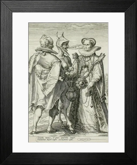 Framed Print : Marriage for Money, c1594. Creator: Jan Saenredam Framed Print : Marriage for Money, c1594. Creator: Jan Saenredam